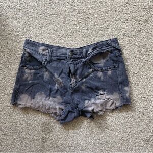 Free People Distressed Blue Jean Shorts
